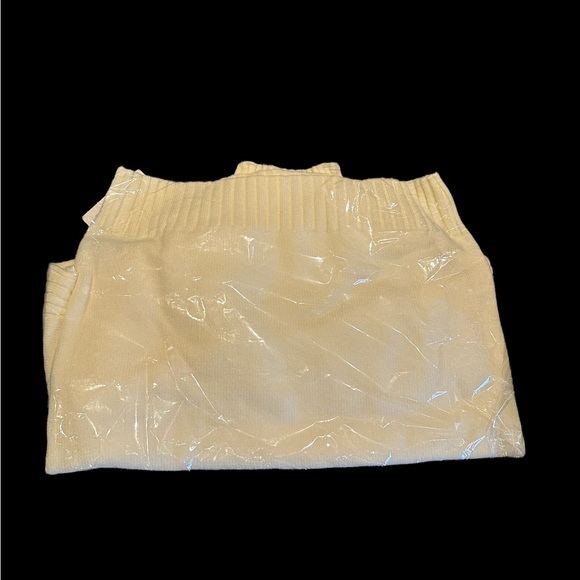 Cream Ribbed Mock Neck Sweater - Picture 8 of 8